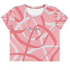 "Be You" All-Over Print Crop Tee - ABSTRACT ROSE. - Crop Tee - British D'sire