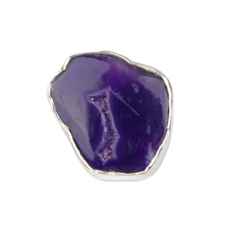 Beautiful Colour of Royal Purple Agate Sterling silver Statement Ring - Rings - British D'sire