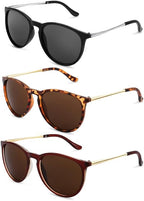 Bestomrogh 3Pack Vintage Round Sunglasses for Women, Classic Retro Polarized Sunglasses Ladies Sunglasses - Women's Sunglasses - British D'sire