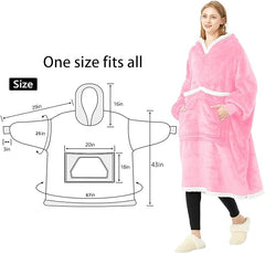 Birity Blanket Hoodie,Super Soft Warm Wear-Resistant Sweatshirt Blankets,Comfortable Enlarged Giant Pocket and Plush Blanket Jumper.One size fits all UK People Include Men,Women,Elderlys,Teenagers - British D'sire