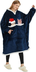 Birity Blanket Hoodie,Super Soft Warm Wear-Resistant Sweatshirt Blankets,Comfortable Enlarged Giant Pocket and Plush Blanket Jumper.One size fits all UK People Include Men,Women,Elderlys,Teenagers - British D'sire