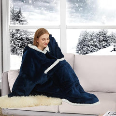 Birity Blanket Hoodie,Super Soft Warm Wear-Resistant Sweatshirt Blankets,Comfortable Enlarged Giant Pocket and Plush Blanket Jumper.One size fits all UK People Include Men,Women,Elderlys,Teenagers - British D'sire