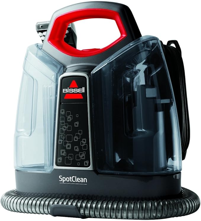 BISSELL SpotClean | Portable Carpet Cleaner | Lifts Spots and Spills with HeatWave Technology | Clean Carpets, Upholstery & Car | 36981 | Black/ Red - British D'sire