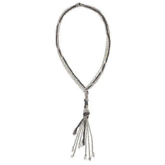 Black Gold & Silver Lariat & Y Necklace. Silver Lariat Necklace. - Necklaces - British D'sire