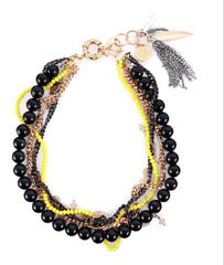 Black onyx choker with crystals and charms. Choker necklace. - Necklaces - British D'sire