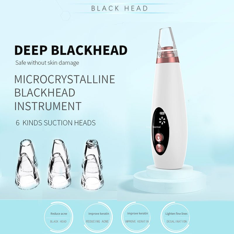 Blackhead Remover Pore Vacuum Cleaner - Upgraded Blackhead Suction Tool With Display-USB Rechargeable Facial Pore Cleanser 6 Replaceable Suction Probes For All Skin - Face Care - British D'sire