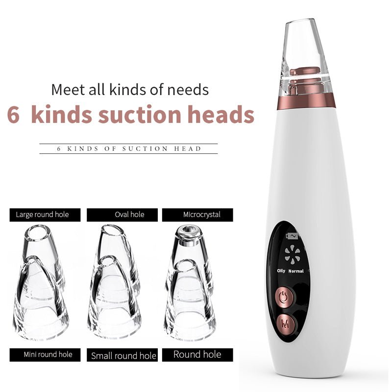 Blackhead Remover Pore Vacuum Cleaner - Upgraded Blackhead Suction Tool With Display-USB Rechargeable Facial Pore Cleanser 6 Replaceable Suction Probes For All Skin - Face Care - British D'sire