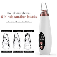 Blackhead Remover Pore Vacuum Cleaner - Upgraded Blackhead Suction Tool With Display-USB Rechargeable Facial Pore Cleanser 6 Replaceable Suction Probes For All Skin - Face Care - British D'sire
