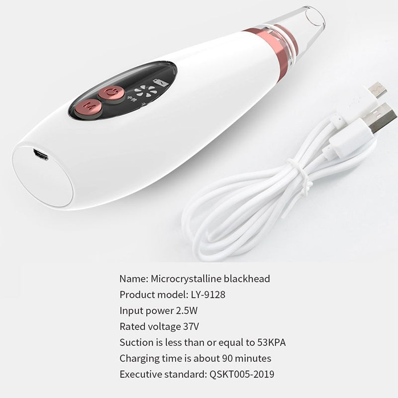 Blackhead Remover Pore Vacuum Cleaner - Upgraded Blackhead Suction Tool With Display-USB Rechargeable Facial Pore Cleanser 6 Replaceable Suction Probes For All Skin - Face Care - British D'sire