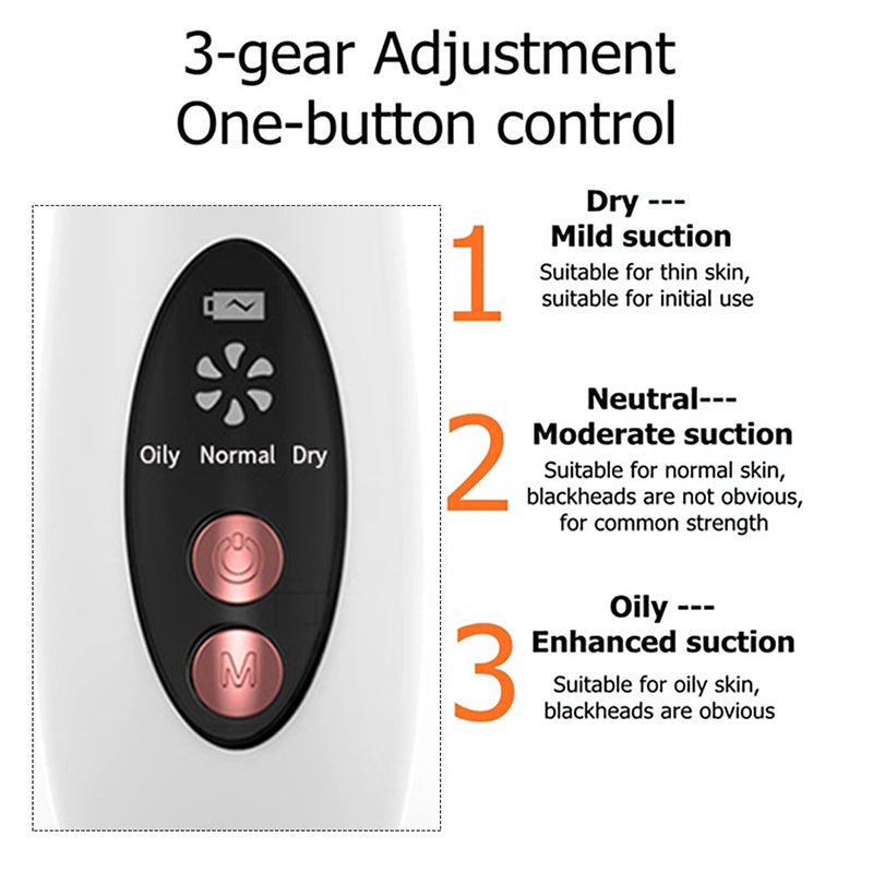 Blackhead Remover Pore Vacuum Cleaner - Upgraded Blackhead Suction Tool With Display-USB Rechargeable Facial Pore Cleanser 6 Replaceable Suction Probes For All Skin - Face Care - British D'sire