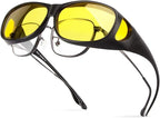 Bloomoak Polarized Night Driving Over Glasses/Fashion Oversized/Anti Glare for Women/Wrap Around Glasses/Suit for Driving - British D'sire