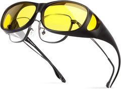 Bloomoak Polarized Night Driving Over Glasses/Fashion Oversized/Anti Glare for Women/Wrap Around Glasses/Suit for Driving - British D'sire