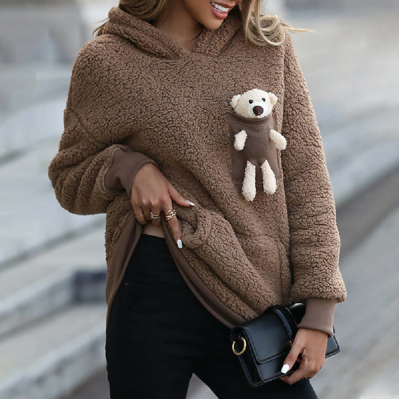 BoHocache Camel Thick Hooded Anti-Stress Reusable Sweatshirt - Womens Hoodies & Sweatshirts - British D'sire