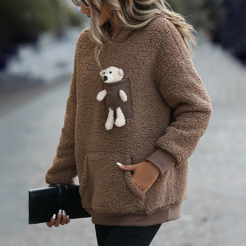 BoHocache Camel Thick Hooded Anti-Stress Reusable Sweatshirt - Womens Hoodies & Sweatshirts - British D'sire