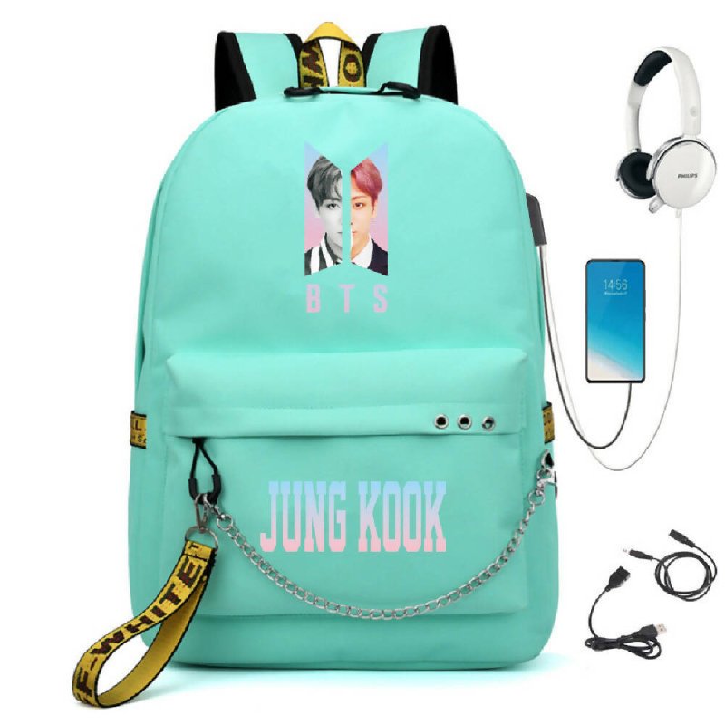 BTS BTS school bag USB charging backpack outdoor sports personalized student school bag-8 - BTS BTS school bag USB charging backpack outdoor sports personalized student school bag-8 - British D'sire