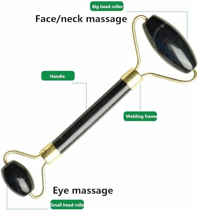 Buy-Simplicity® Jade Roller and Gua Sha Massage Tool, Face Massager, Facial Roller for Skin, Eyes, Neck - Authentic, Durable, Noiseless Design, Jade Roller, Face Roller Gift Set - British D'sire