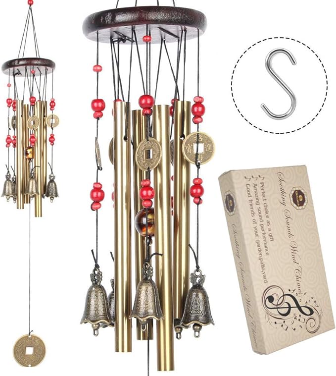 Bwinka Chinese Traditional Amazing Bronze Yard Garden Outdoor Living Wind Chimes 60-90cm (MT-213B) - British D'sire