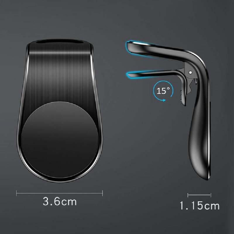 Car Metal Magnetic Air Outlet Mobile Phone Holder Bracket Black Secondary image
