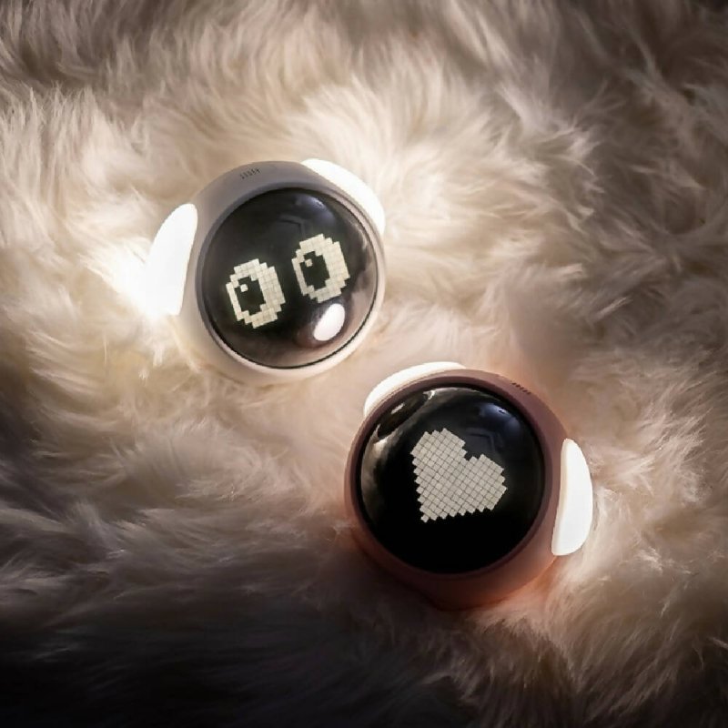 Cartoon Smart Alarm Clock For Children Bedroom Bedside LED Lamp Charging Electronic Digital Clock, Colour: White (Expression Version) Secondary image