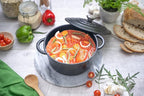 Cast Iron Pot with Lid – Non-Stick Ovenproof Enamelled Casserole Pot – Sturdy Dutch Oven Cookware – 4.7L, 24cm – by Nuovva - British D'sire
