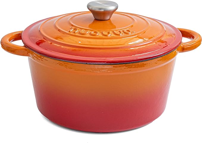 Cast Iron Pot with Lid – Non-Stick Ovenproof Enamelled Casserole Pot – Sturdy Dutch Oven Cookware – 4.7L, 24cm – by Nuovva - British D'sire Main image