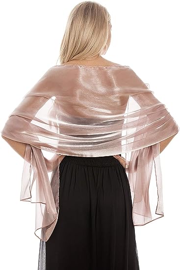 Central Chic Silky Pashmina Iridescent Wrap Stole Shawl For Weddings Bridal Bridesmaids Proms & Parties - Cool Women's Scarves - British D'sire