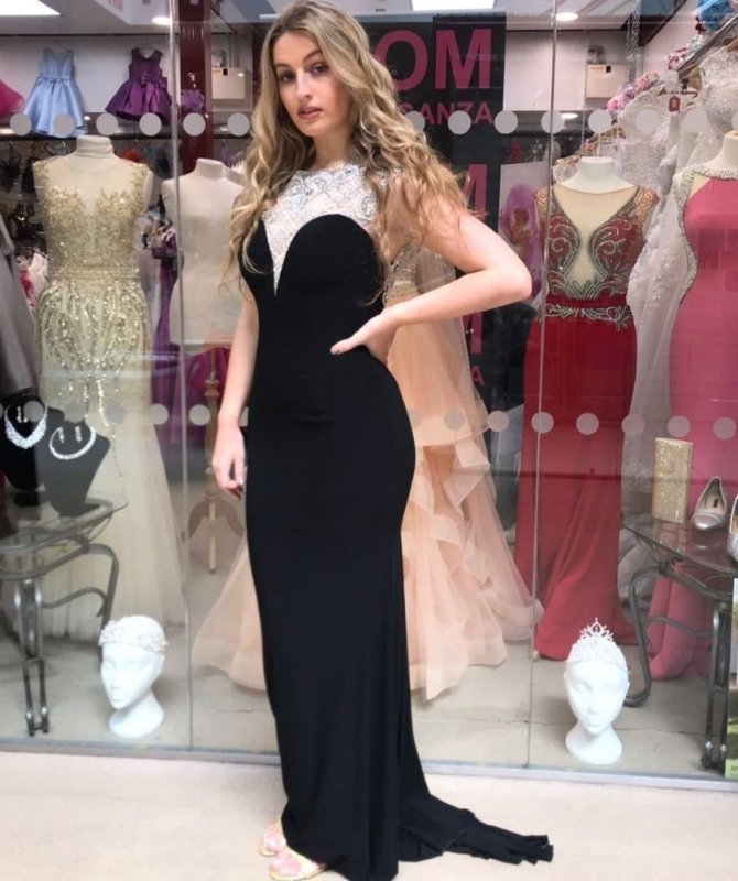 Cerrura Fashions Back Sequence Prom Dress (Black) - Prom Dresses - British D'sire