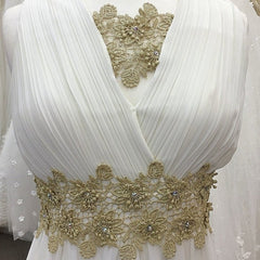 Cerrura Fashions Long Flowing Dress (White & Gold) - Wedding Dresses - British D'sire