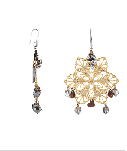 Chandelier Earrings with sparkling beads and charms. Oversized Earrings. - Earrings - British D'sire