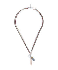Choker Necklace with lucky charm, hamsa pendant, feather and horseshoe. - Necklaces - British D'sire