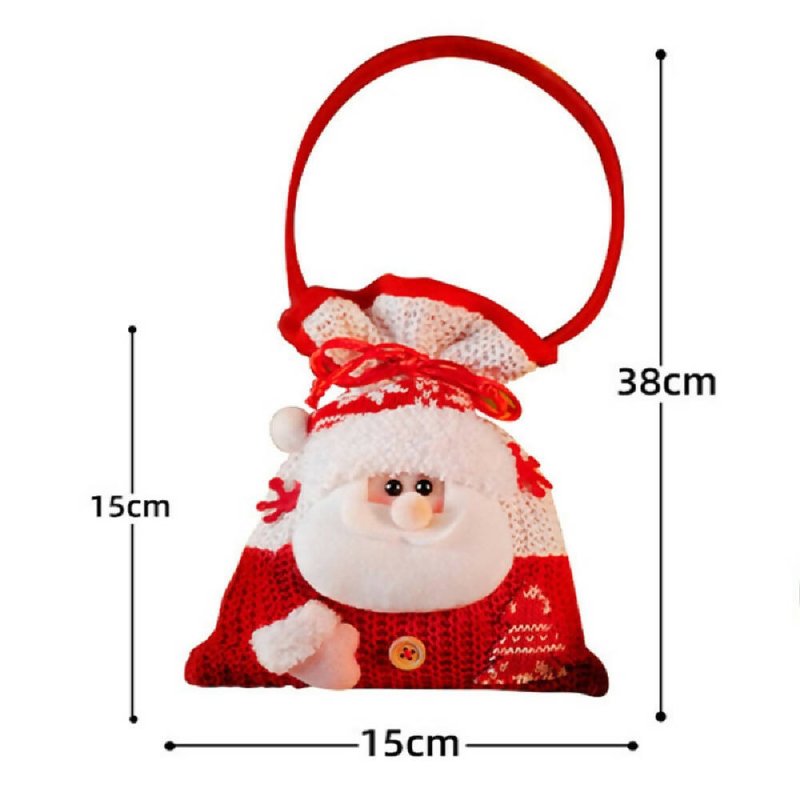 Christmas Knitted Handheld Gift Bag Children Cartoon Candy Bag(Elk) - Gift Bag - British D'sire