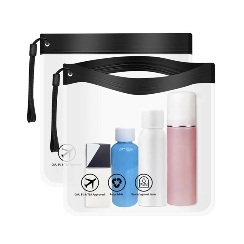 Clear Travel Toiletry Bag 20x20cm Waterproof Makeup Bags for Holiday Essentials 2pcs - Makeup Bags - British D'sire Main image