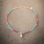 Clover 24K Gold Plated Cowrie Shell Surfer Choker Necklace | Women's Choker | Gift Jewelry | Gift Idea - Necklace - British D'sire