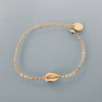 Clover 24K Gold Plated Seashell Bracelet | Golden Bracelet | Gift Idea | Shell Bracelet | Gift Jewellery | Gold Woman Jewellery - Bracelet - British D'sire