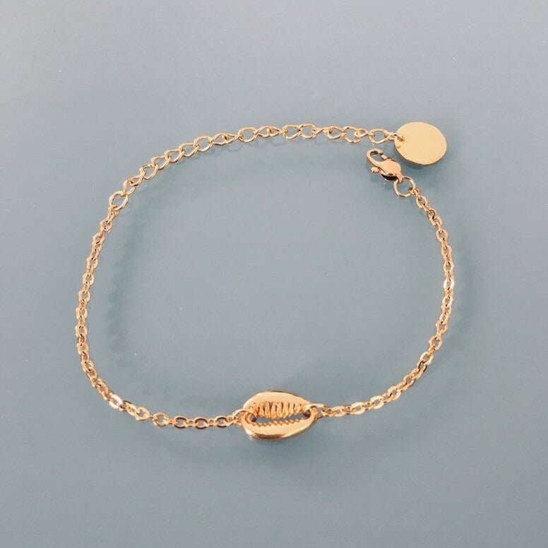 Clover 24K Gold Plated Seashell Bracelet | Golden Bracelet | Gift Idea | Shell Bracelet | Gift Jewellery | Gold Woman Jewellery - Bracelet - British D'sire