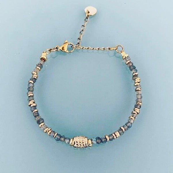 Clover Amulet Bracelet With Labradorite Beads | Gift Idea | Women's Gift | Jewelry Gift - Bracelet - British D'sire