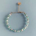 Clover Creole Jewelry Set and Aventurine with Gold Pearl Bracelet | Pearl Bracelet | Women's Gift Idea | Gift Jewelry - jewelry set - British D'sire