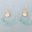 Clover Golden Hoop Earrings in Stainless Steel | Gold and Turquoise Beads Trendy Earrings | Perfect Gift for Women's - Earrings - British D'sire