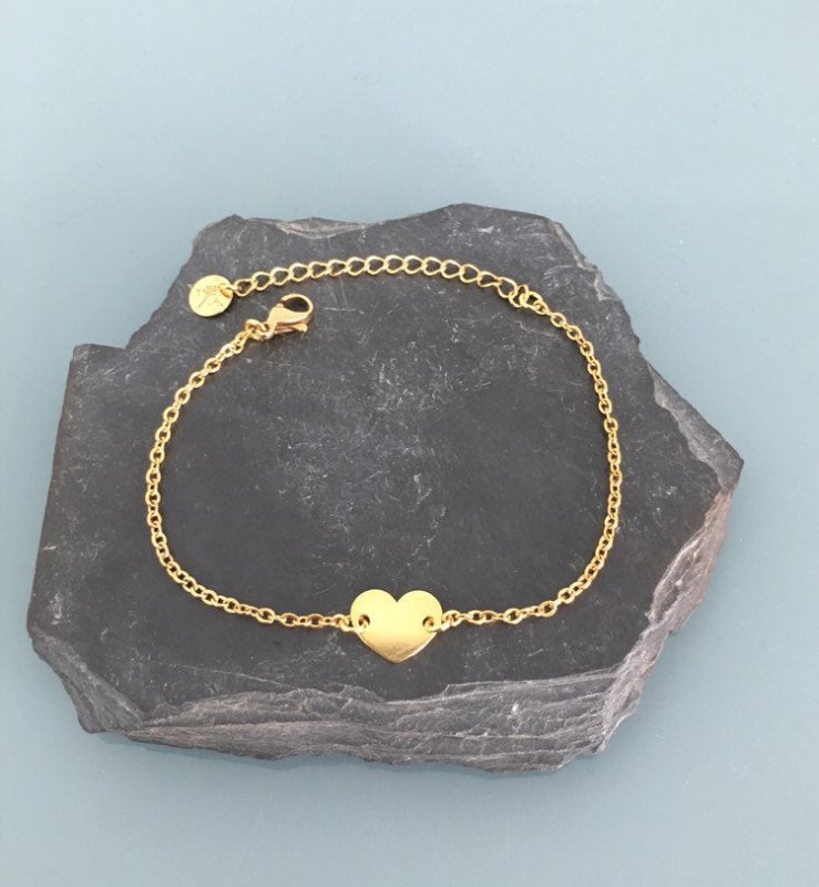 Clover Heart Bracelet Gilded with Fine 24K Gold | Women's Bracelet | Gift idea | Gift Jewelry | Heart Jewel | Gold Bracelet | Gold Heart Bracelet - Bracelet - British D'sire