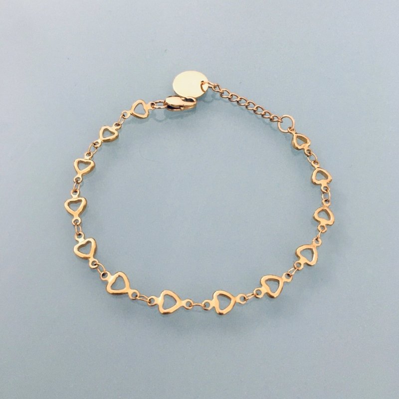 Clover Heart Curb Bracelet | Women's Bracelet | Gift Idea | Gift Jewelry | Heart Jewelry Golden Bracelet | Golden Heart Bracelet Heart Curb Chain - Bracelets - British D'sire
