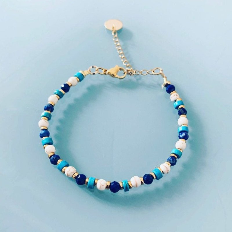 Clover Lapis lazuli Beaded Bracelet | Women's Jewelry | Gift Idea | Women's Gift - Bracelet - British D'sire