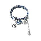 Clover Liberty Bracelet | Bracelet to Perfume in Blue Floral Liberty Fabric | Buddhist Bracelet | Blue Bracelet | Liberty Jewelry | Flower Bracelet Women's Jewelry - Bracelet - British D'sire