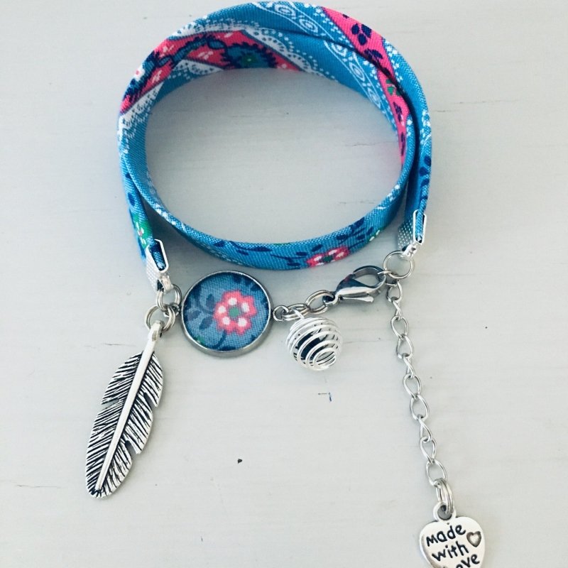 Clover Liberty Floral Bracelet | Floral Diffuser | Flower Diffuser Bracelet | Liberty Fabric | Perfume Diffuser | Essential Oils Bracelet | gift for - Apparel & Accessories > Clothing - British D'sire Main image