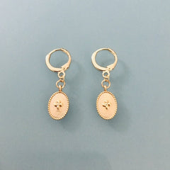 Clover Mini Cross Creoles | Small Golden Cross Hoop Earrings | Jewelry for Women | Golden Creoles | Golden Jewelry | Gift Jewelry | Women's Gift | Jewelry - Earrings - British D'sire