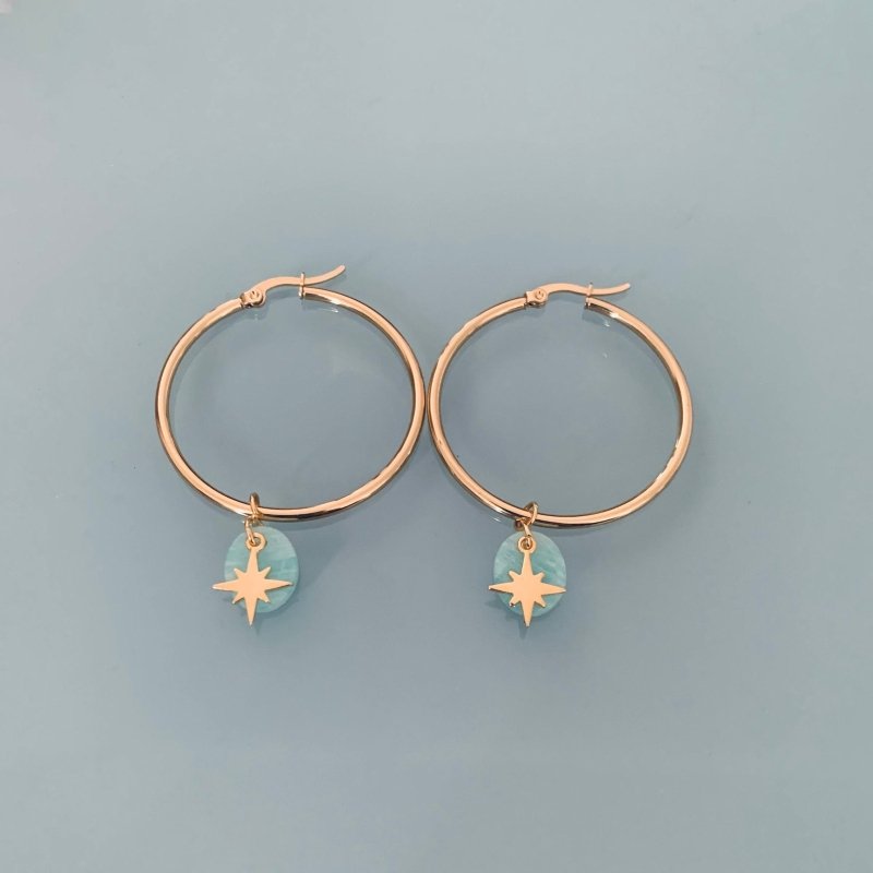 Clover North Star Hoop Earrings | Women's Jewelry | Gift Jewelry | Gift Idea - Earrings - British D'sire