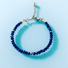 Clover Nuis Blue Beaded Bracelet |Women's Gourmet Bracelet | Magical Natural Stones and 24K Gold Plated heishi Beads - Bracelet - British D'sire