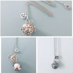 Clover Pregnancy Bola | Pregnancy Bola Necklace with Sonic Bead and Silver Pendant | Gift Jewelry | Gift Idea | Mother to Be Jewel | Mom Gift - Necklaces - British D'sire