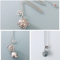 Clover Pregnancy Bola | Pregnancy Bola Necklace with Sonic Bead and Silver Pendant | Gift Jewelry | Gift Idea | Mother to Be Jewel | Mom Gift - Necklaces - British D'sire