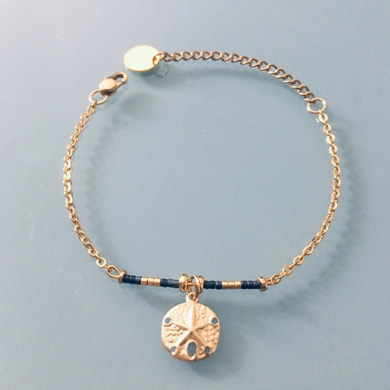 Clover Sand Dollar Bracelet | Women's Sand Dollar Bracelet 24K Gold | Golden Bracelet | Gift idea | Gold Bracelet | Gift Jewelry | Women's Jewelry - Bracelet - British D'sire