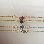 Clover Set of Women's Natural Stone and 24K Gold Plated Heishi Pearl Bracelets - Bracelet - British D'sire